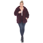 Plush Hooded Cardigan with Pockets - Plus - DressbarnSweatshirts & Hoodies