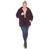 Plush Hooded Cardigan with Pockets - Plus - DressbarnSweatshirts & Hoodies