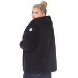 Plush Hooded Cardigan with Pockets - Plus - DressbarnSweatshirts & Hoodies