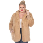 Plush Hooded Cardigan with Pockets - Plus - DressbarnSweatshirts & Hoodies