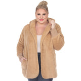Plush Hooded Cardigan with Pockets - Plus - DressbarnSweatshirts & Hoodies