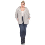 Plush Hooded Cardigan with Pockets - Plus - DressbarnSweatshirts & Hoodies