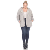 Plush Hooded Cardigan with Pockets - Plus - DressbarnSweatshirts & Hoodies