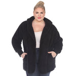 Plush Hooded Cardigan with Pockets - Plus - DressbarnSweatshirts & Hoodies