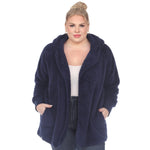 Plush Hooded Cardigan with Pockets - Plus - DressbarnSweatshirts & Hoodies