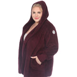 Plush Hooded Cardigan with Pockets - Plus - DressbarnSweatshirts & Hoodies