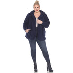 Plush Hooded Cardigan with Pockets - Plus - DressbarnSweatshirts & Hoodies