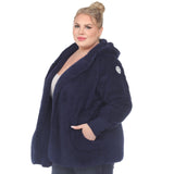 Plush Hooded Cardigan with Pockets - Plus - DressbarnSweatshirts & Hoodies