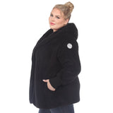 Plush Hooded Cardigan with Pockets - Plus - DressbarnSweatshirts & Hoodies