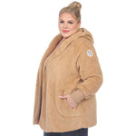 Plush Hooded Cardigan with Pockets - Plus - DressbarnSweatshirts & Hoodies
