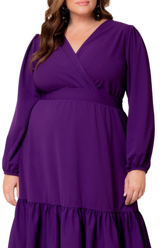 Portia Solid Long Sleeve Cocktail Dress - Plus - DressbarnDresses