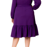 Portia Solid Long Sleeve Cocktail Dress - Plus - DressbarnDresses