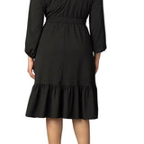 Portia Solid Long Sleeve Cocktail Dress - Plus - DressbarnDresses