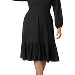 Portia Solid Long Sleeve Cocktail Dress - Plus - DressbarnDresses