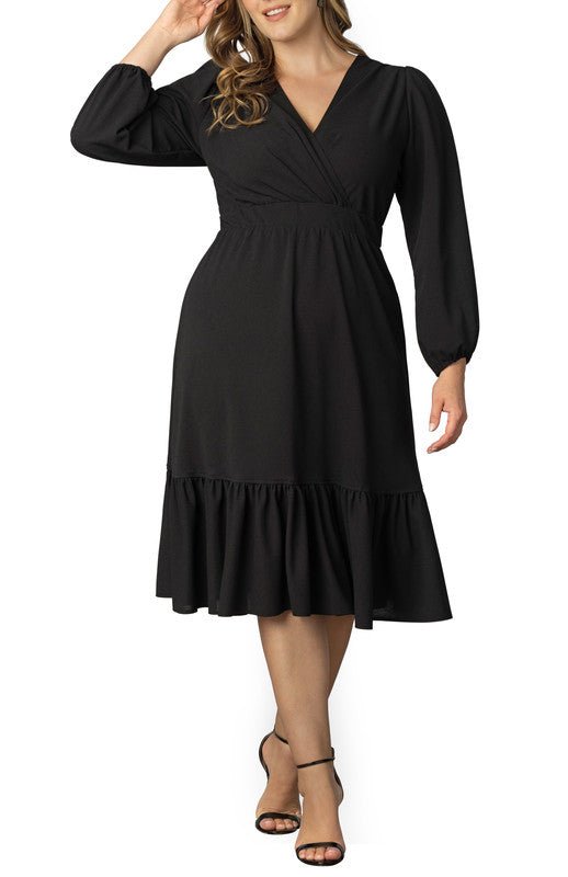 Portia Solid Long Sleeve Cocktail Dress - Plus - DressbarnDresses