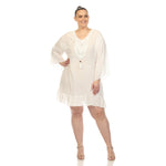 PS Sheer Embroidered Knee Length Cover Up Dress - DressbarnSwimwear