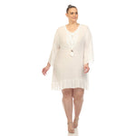 PS Sheer Embroidered Knee Length Cover Up Dress - DressbarnSwimwear