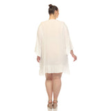 PS Sheer Embroidered Knee Length Cover Up Dress - DressbarnSwimwear