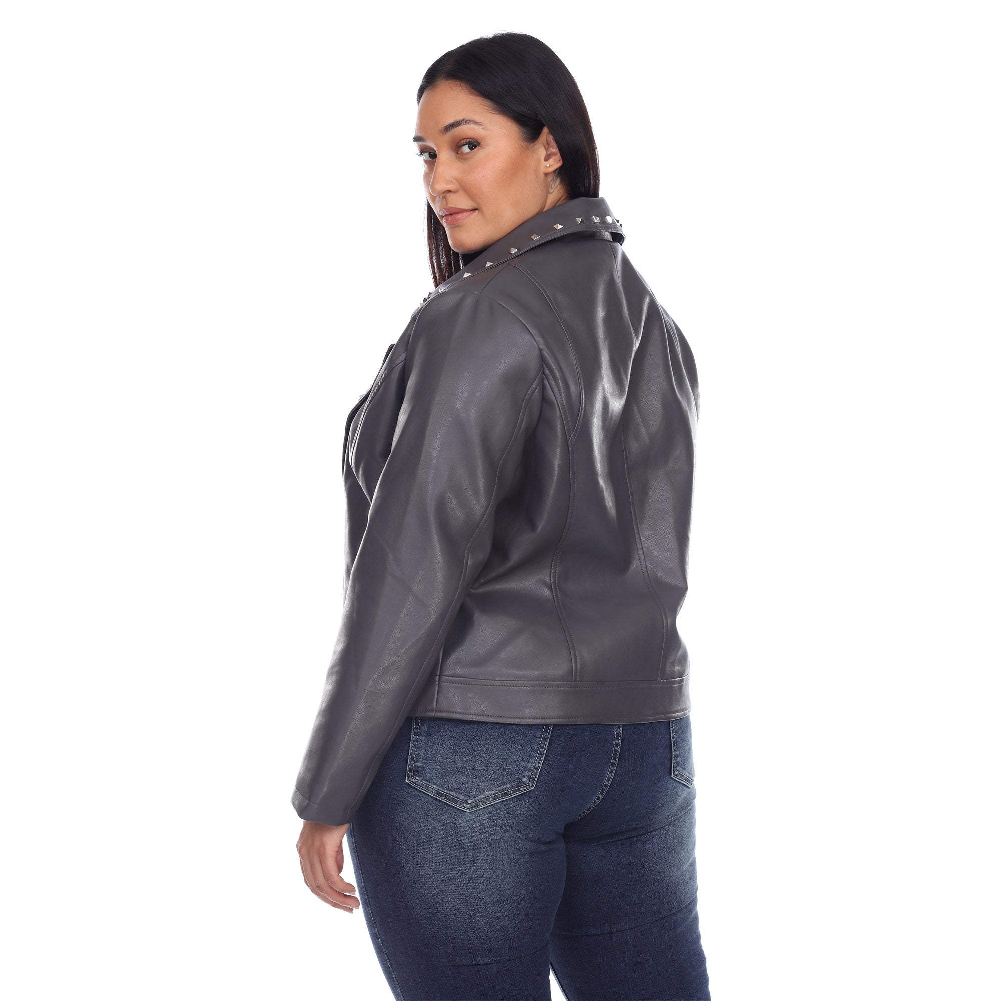 PU Faux Leather Jacket - Plus - DressbarnCoats & Jackets
