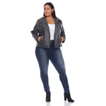 PU Faux Leather Jacket - Plus - DressbarnCoats & Jackets