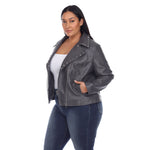 PU Faux Leather Jacket - Plus - DressbarnCoats & Jackets