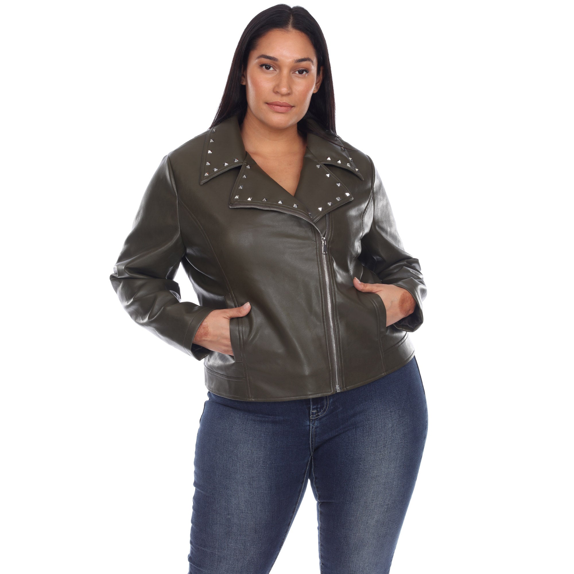 PU Faux Leather Jacket - Plus - DressbarnCoats & Jackets