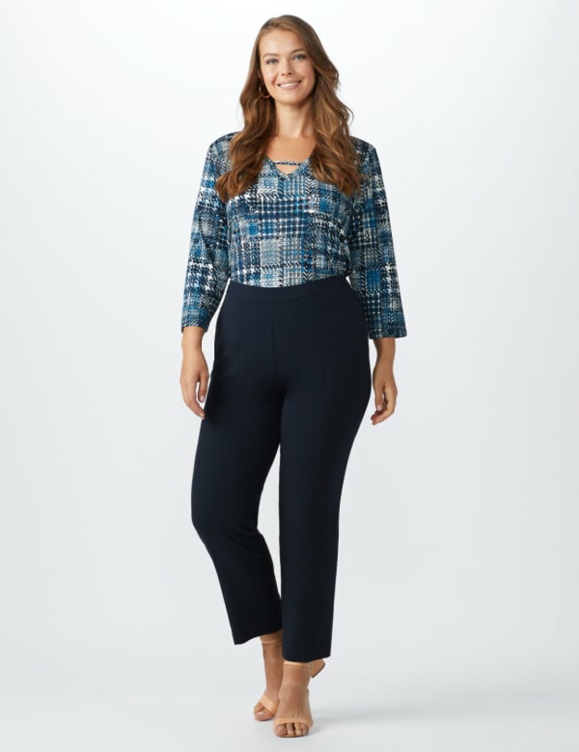 Pull On Tummy Control Pants With L Pockets - Average - Plus - DressbarnPants