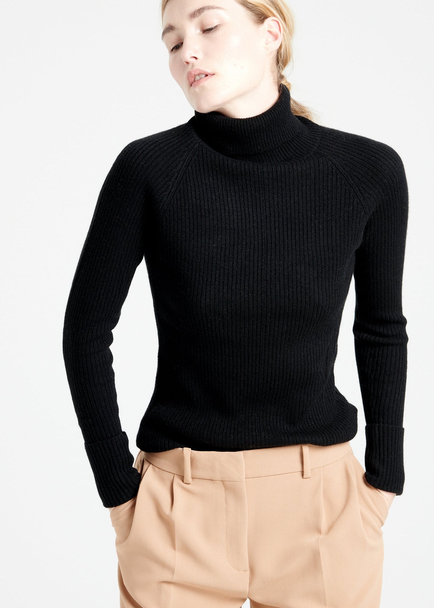 Pure Cashmere Turtleneck Ribbed Sweater (Mia 5) - DressbarnSweaters & Hoodies