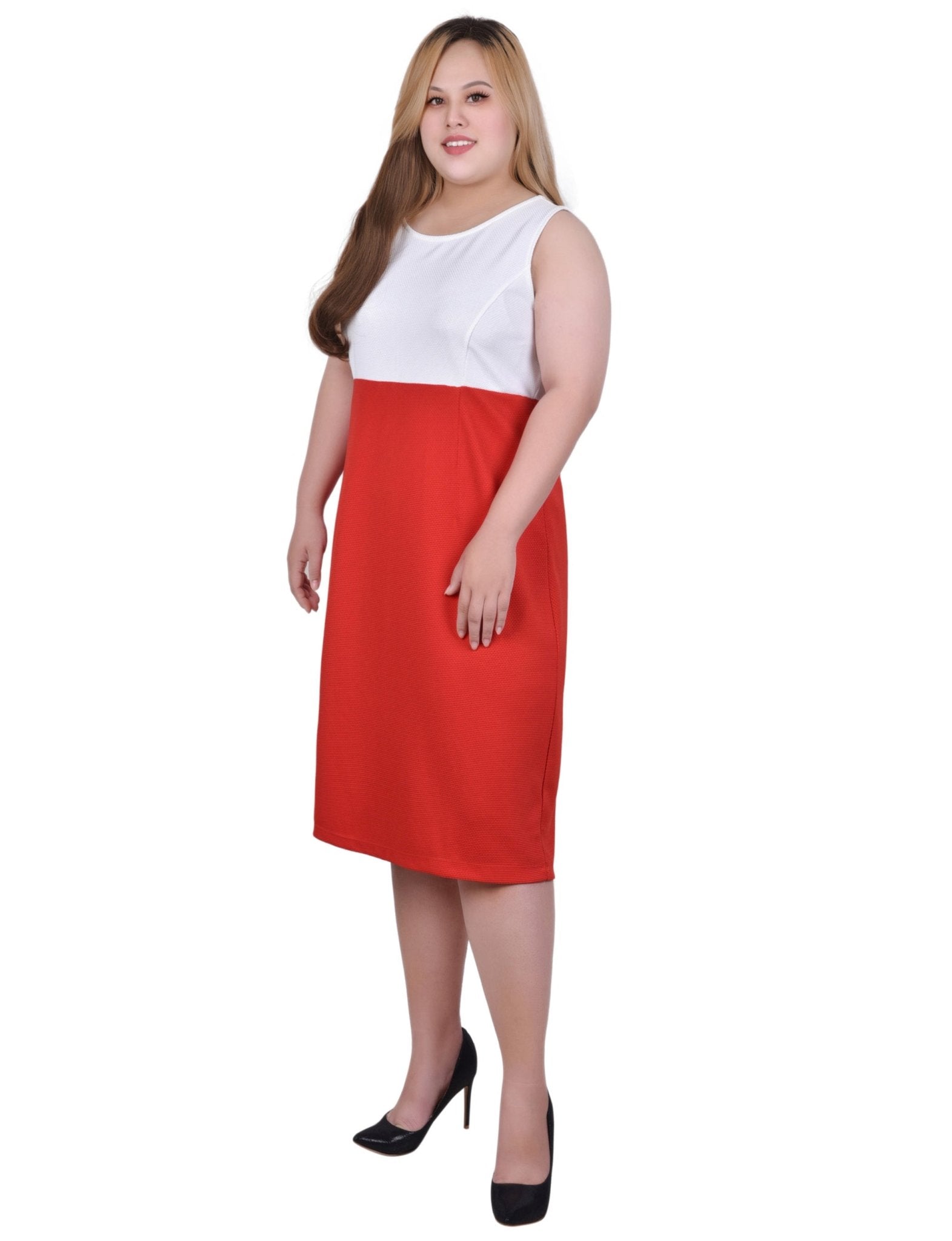 Red 2 Piece Colorblocked Dress Set - Plus Dressbarn Red 2 Piece Colorblocked Dress Set - Plus Dressbarn