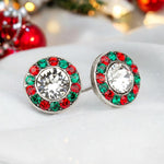 Red & Green Halo Stud Earrings - DressbarnEarrings