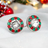 Red & Green Halo Stud Earrings - DressbarnEarrings