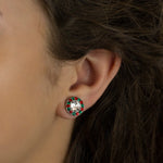 Red & Green Halo Stud Earrings - DressbarnEarrings