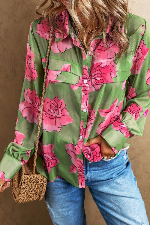 Rosy Long Sleeve Shirt - DressbarnShirts & Blouses