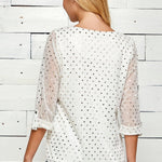 Roz & Ali 3 Quarter Button Tab Sleeve Lined Blouse - DressbarnShirts & Blouses