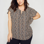 Roz & Ali Chain Trim Flutter Sleeve Blouse - Plus - DressbarnShirts & Blouses