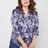 Roz & Ali Denim Friendly Tie Dye Popover - Plus - DressbarnShirts & Blouses