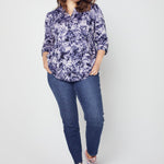 Roz & Ali Denim Friendly Tie Dye Popover - Plus - DressbarnShirts & Blouses