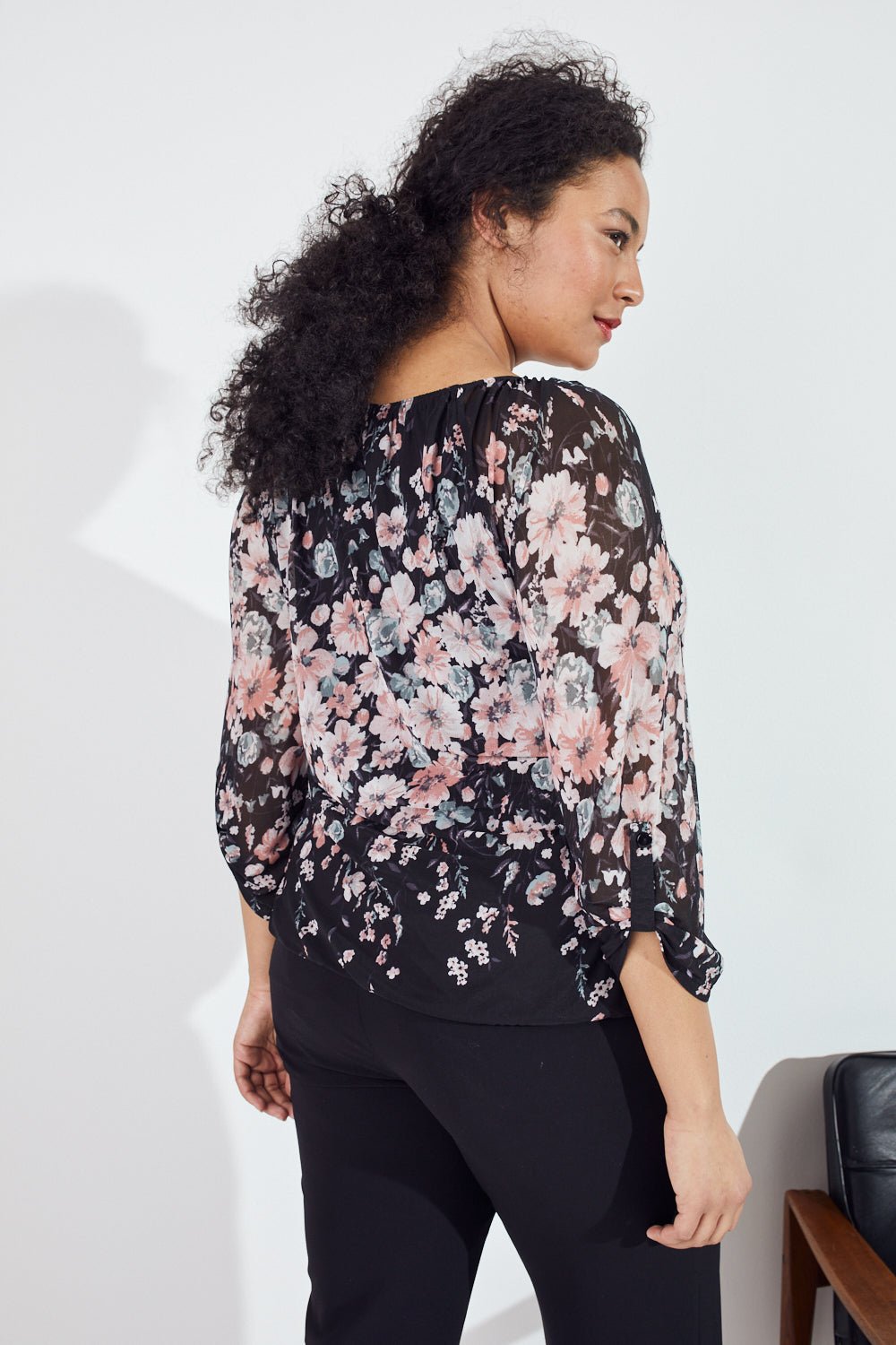Roz & Ali Floral Border Bubble Hem Top - Plus - DressbarnShirts & Blouses