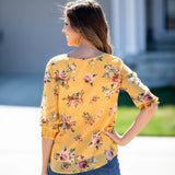 Roz & Ali Floral Clip Dot Peasant Blouse - DressbarnShirts & Blouses