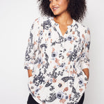 Roz & Ali Floral Jacquard Pintuck Popover - Plus - DressbarnShirts & Blouses