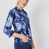 Roz & Ali Floral Tie Dye Jacquard Popover - DressbarnShirts & Blouses