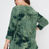 Roz & Ali Green Sequin Tie Dye Popover - Plus - DressbarnShirts & Blouses