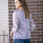 Roz & Ali Lavender Chain Trim Bubble Hem - DressbarnShirts & Blouses
