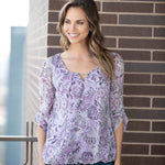 Roz & Ali Lavender Chain Trim Bubble Hem - DressbarnShirts & Blouses