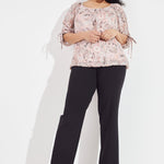 Roz & Ali Mauve Lurex Bubble Hem Blouse - Plus - DressbarnShirts & Blouses