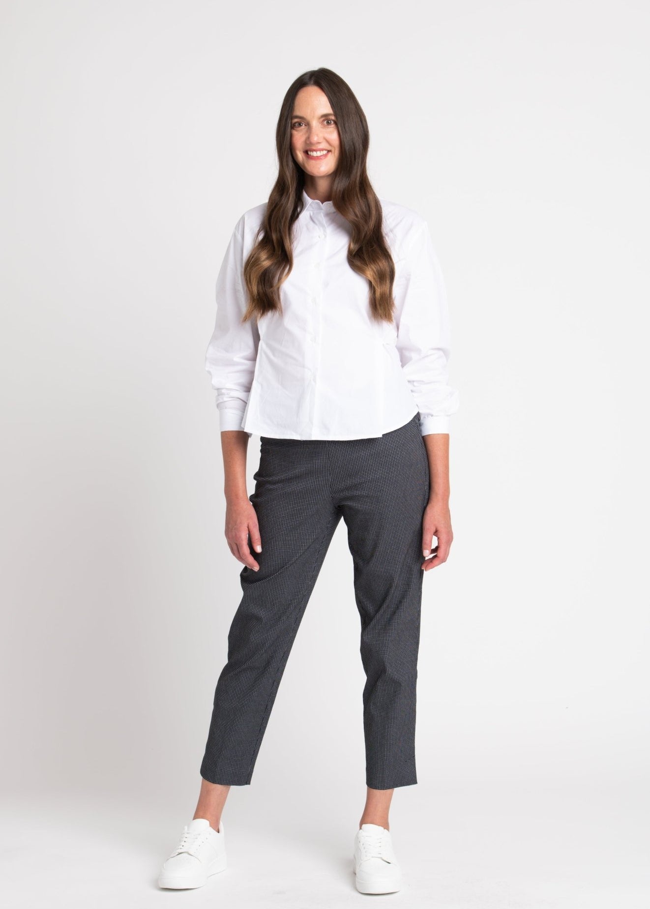 Roz & Ali Millennium Black Grid Pull On Ankle Pants - DressbarnPants