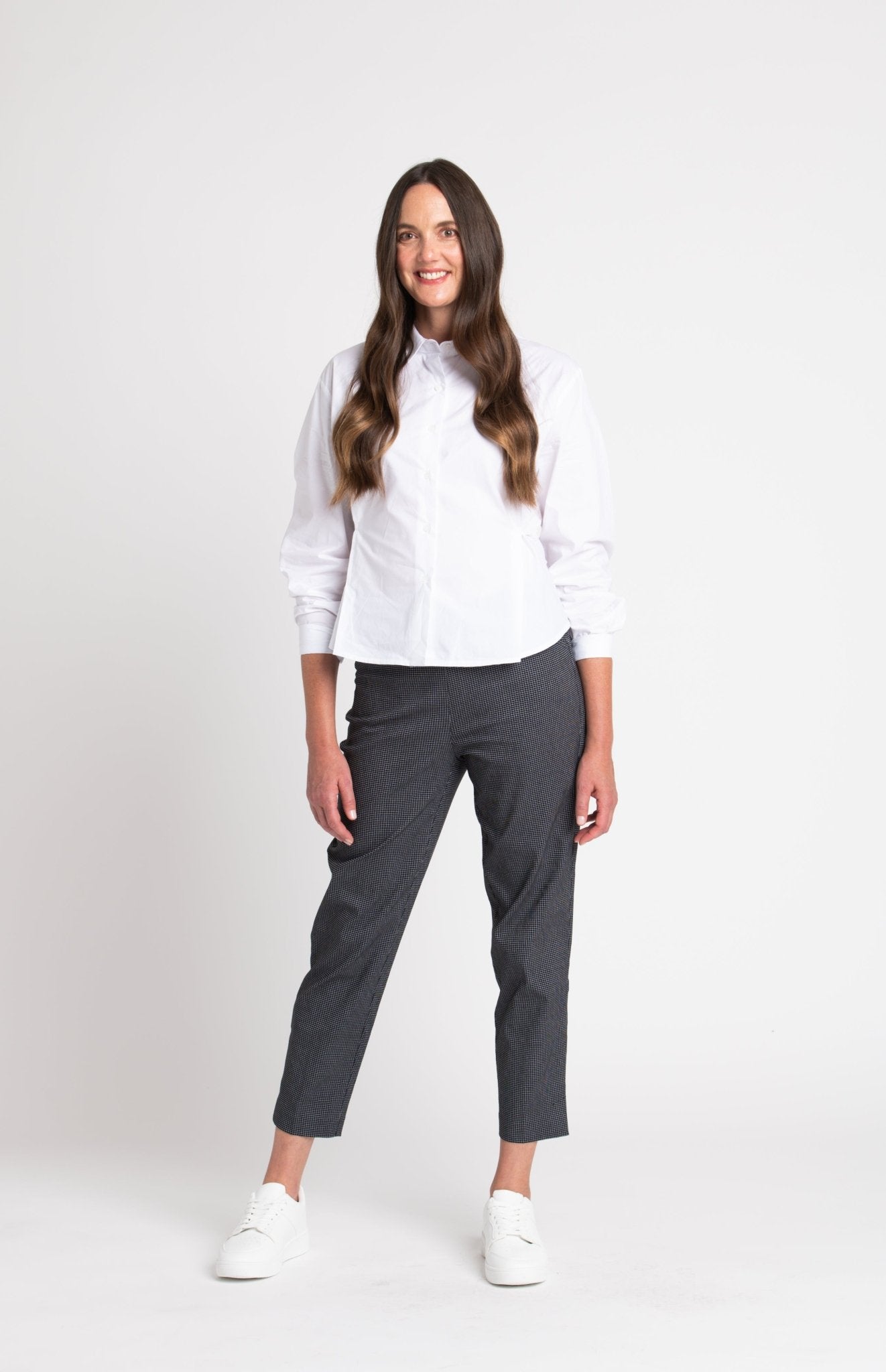 Roz & Ali Millennium Black Grid Pull On Ankle Pants - DressbarnPants