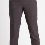 Roz & Ali Millennium Wine Plaid Pull On Ankle Pants - DressbarnPants