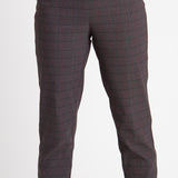 Roz & Ali Millennium Wine Plaid Pull On Ankle Pants - DressbarnPants