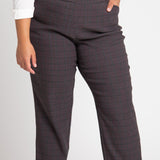 Roz & Ali Millennium Wine Plaid Pull On Ankle Pants - Plus - DressbarnPants